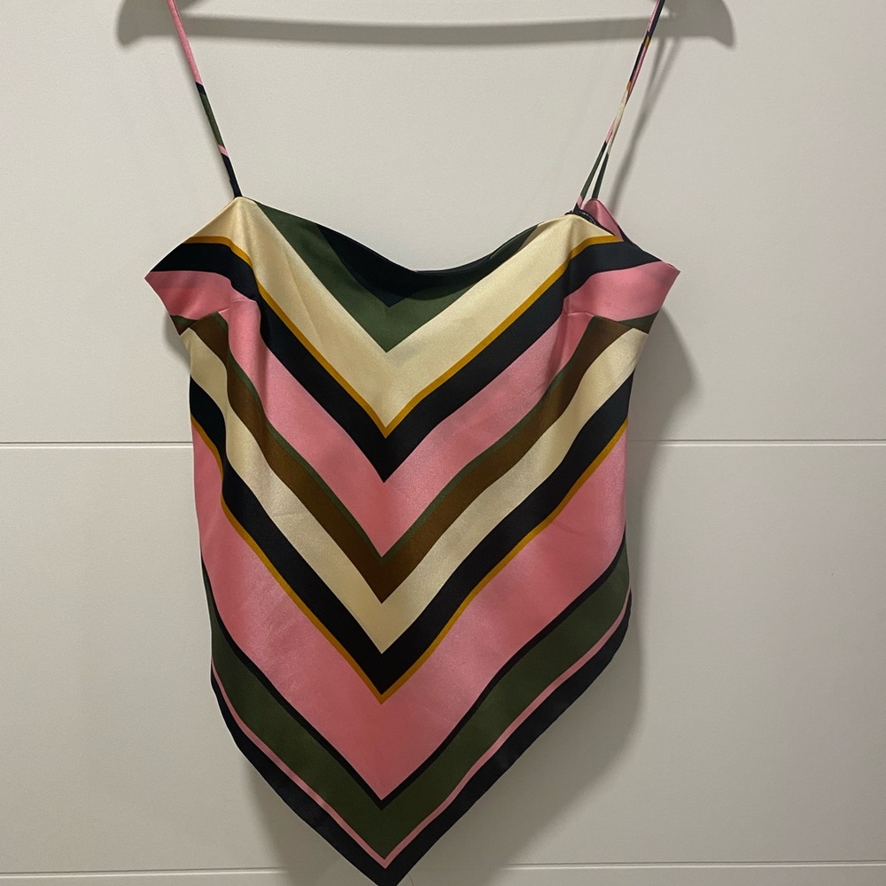 Zara multi colored scarf tie top. Size XS. Worn once